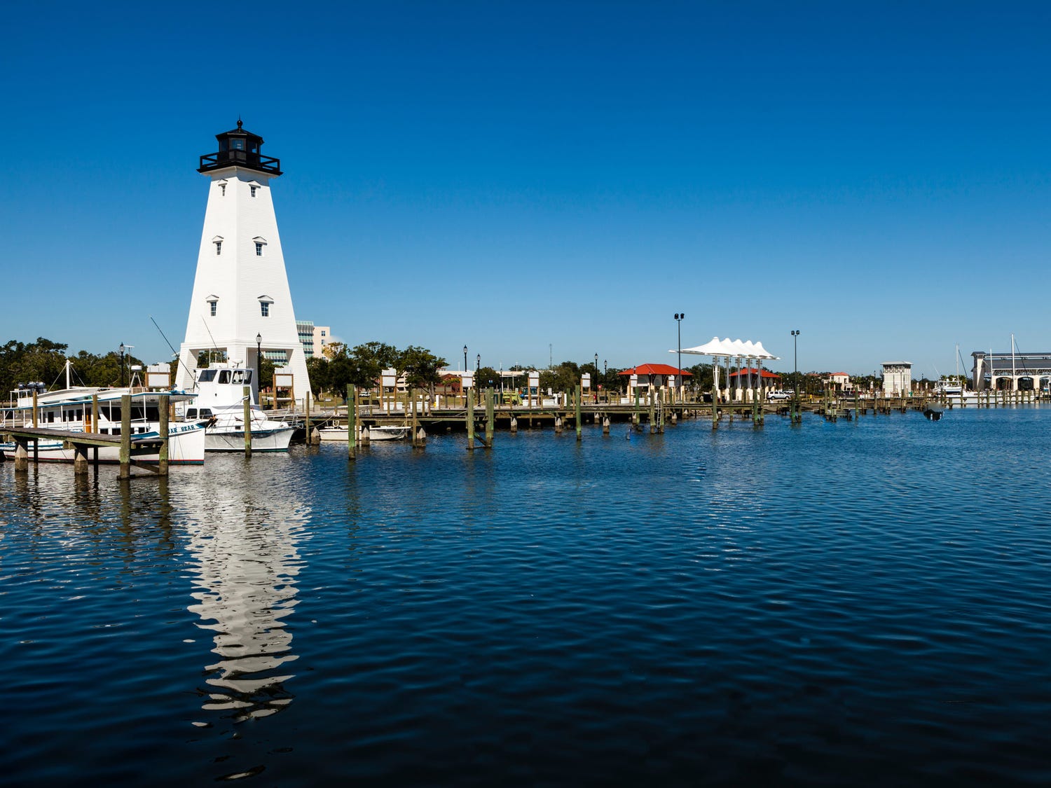 A lighthouse overlooking Gulfport, Mississippi