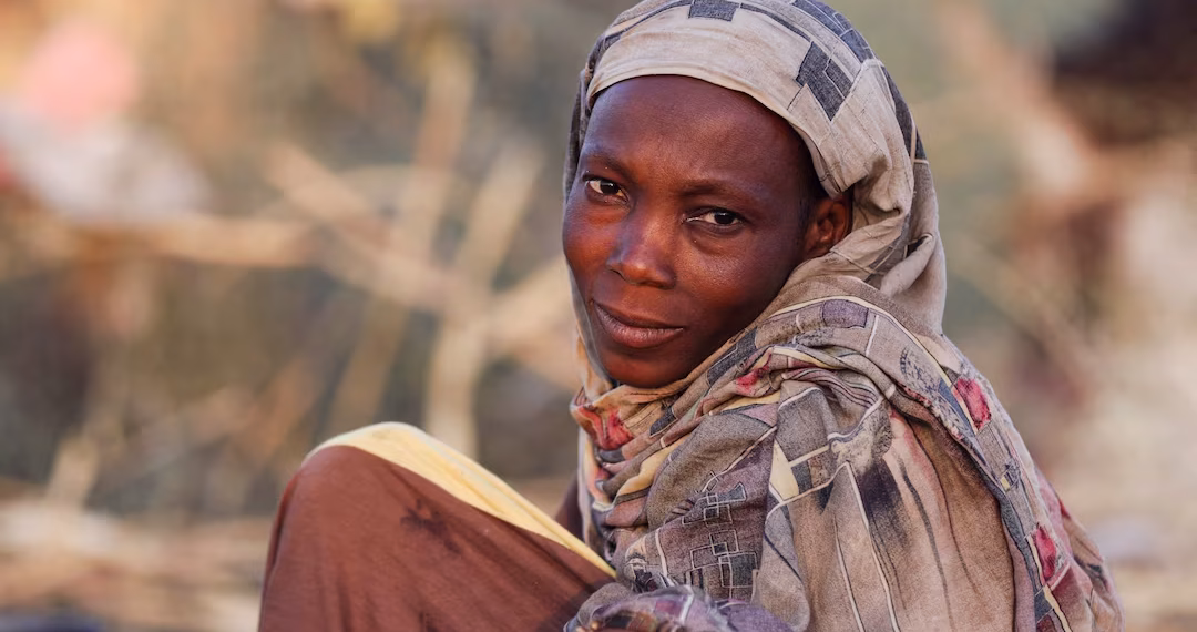 Najlaa Ahmed, a displaced Sudanese mother, looks on, following Rapid Support Forces (RSF) attacks on Zamzam displacement camp, as she shelters in the town of Tawila, North Darfur, Sudan April 16, 2025.